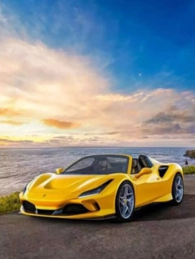 Pintura de diamantes Ferrari amarilla 30 × 40 cm