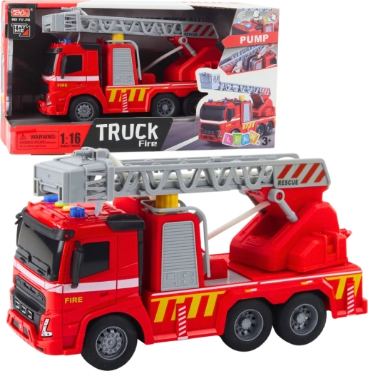 Camión de bomberos 1:16 con bomba de agua, luces y sonidos