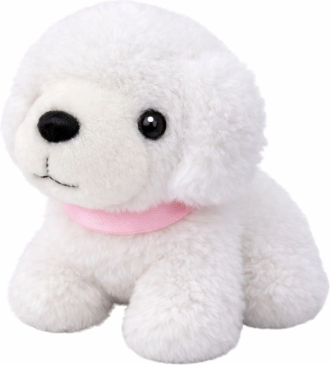 Adorable perrito de peluche para mimar y practicar el cuidado