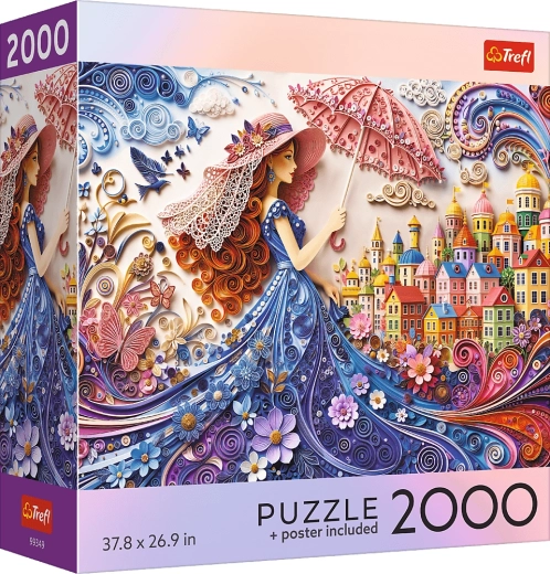 Puzzle Trefl USA Collection: Dama con sombrilla, 2000 piezas