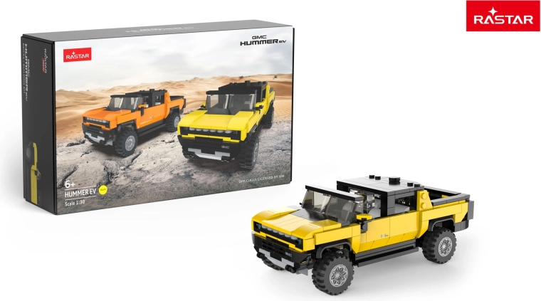 Kit de construcción coche RASTAR Hummer EV 1:30 amarillo