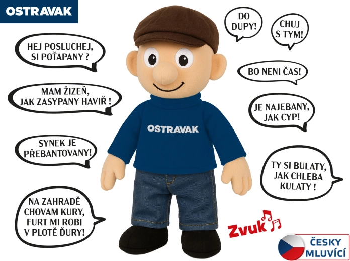 Muñeco de peluche parlante Ostravak 32 cm