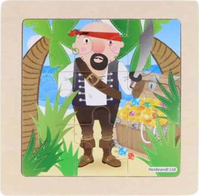 Puzzle de madera pirata de 9 piezas