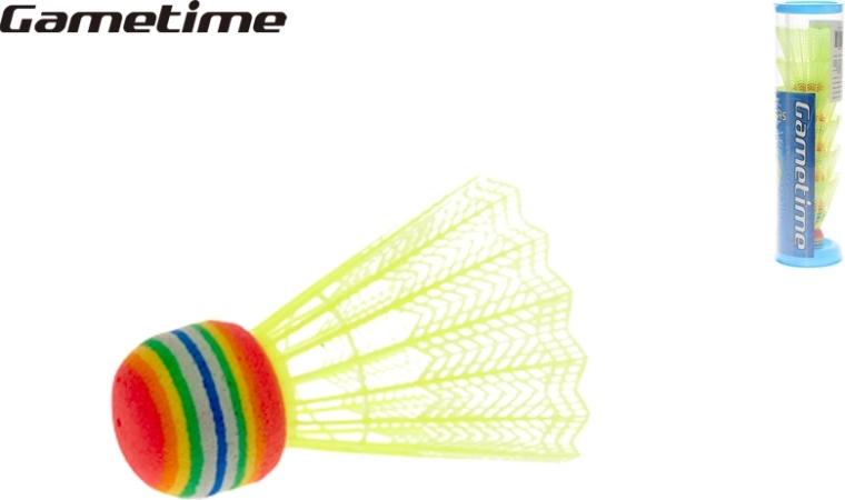 Volantes de bádminton Gametime amarillos – 6 uds. en tubo