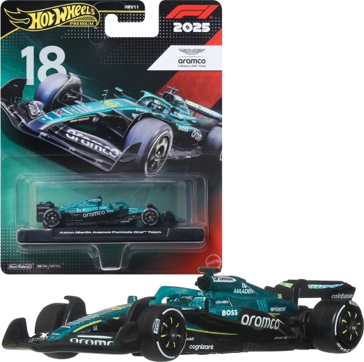 Hot Wheels Premium Fórmula 1 Aston Martin Aramco Lance Stoll #18 - 1 pieza
