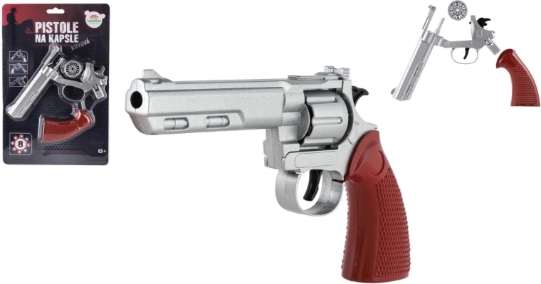 pistola metálica de fulminantes – revólver de 8 disparos 22 cm
