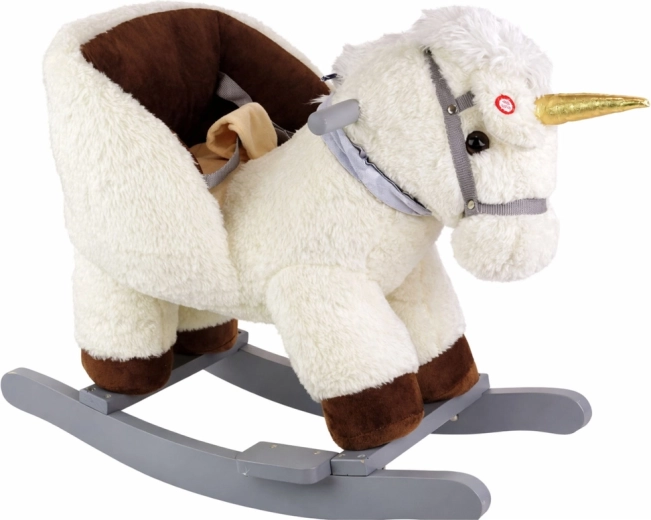 Unicornio balancín blanco para niños