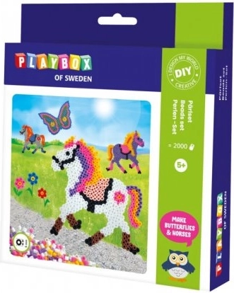 PLAYBOX cuentas para planchar – set de perros, coches, delfines y flores, 2000 uds.