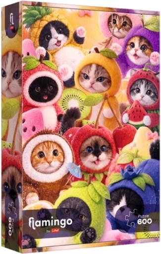Puzzle Trefl Flamingo „Owocowe kotki” frutales de gatitos 600 piezas