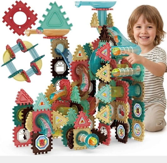 Woopie juego de construcción 3D con circuito de canicas, 228 piezas