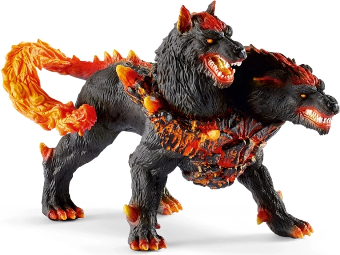 Perro infernal – figura del guardián de dos cabezas del mundo de lava