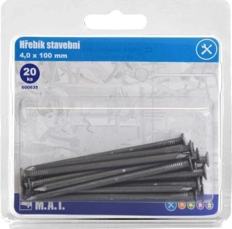 Clavos de construcción 100 × 4 mm, 20 uds.