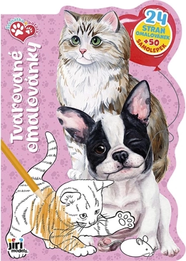 Libro para colorear troquelado de cachorros y gatitos