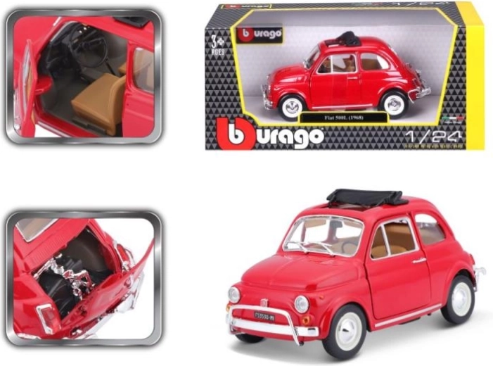 Bburago Fiat 500L 1:24 modelo metálico rojo