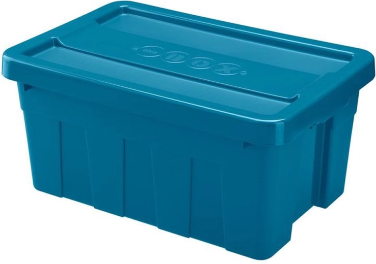 Caja de almacenamiento de plástico con tapa HEIDRUN 45 l
