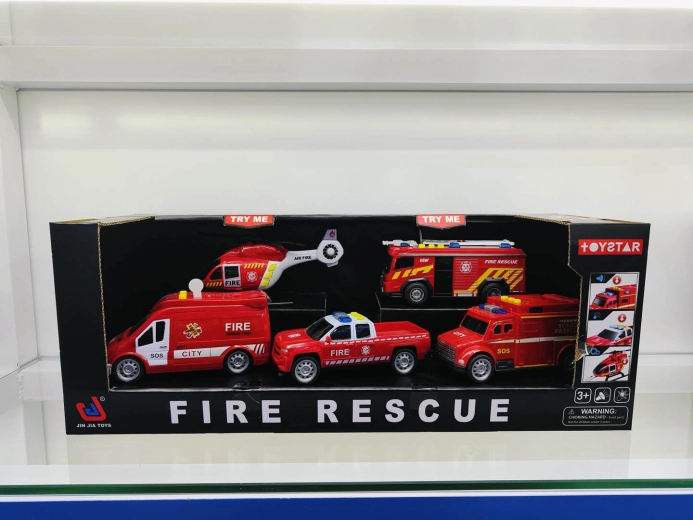 Gran set de vehículos de bomberos con efectos luminosos y sonoros