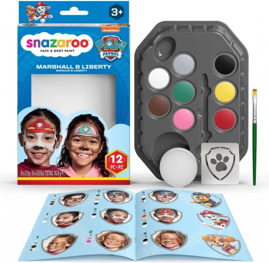 Set de pinturas para la cara Patrulla Canina Marshall y Liberty