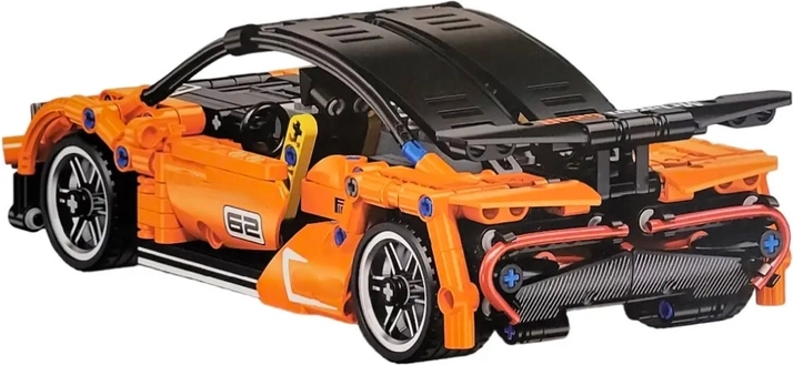 Set de construcción de coche deportivo con control remoto, 491 piezas, naranja