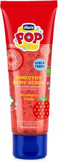Chicco POP exfoliante corporal para niños y adolescentes batido de fresa 150 ml