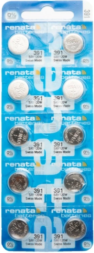 Pila de botón Renata 391 para reloj 1,55 V 50 mAh, paquete de 10 uds.