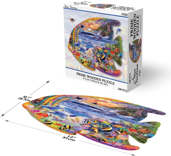 Prime puzzle de madera 3D pez – 200 piezas