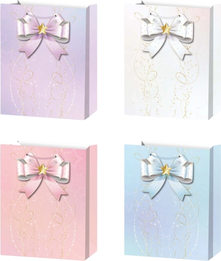 Bolsa de regalo M pastel con lazo