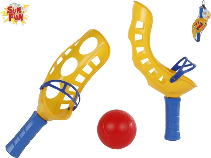 Atrapa pelotas con bola Sun Fun – juego de lanzar y atrapar para niños
