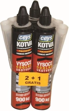 Anclaje químico de poliéster 300 ml – promoción 2+1 gratis