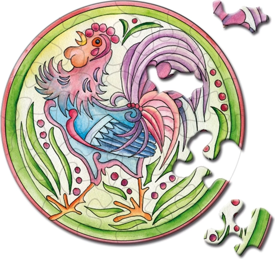 Puzzle redondo Curiosi Picoli gallo 33 piezas