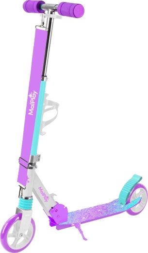 Patinete plegable con correa, blanco/morado/azul