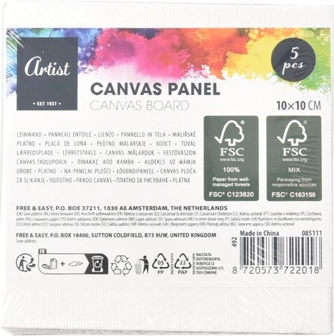 Juego de lienzos para pintar 10 × 10 cm (5 uds.)