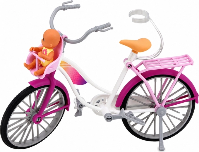 Bicicleta con asiento infantil y bebé