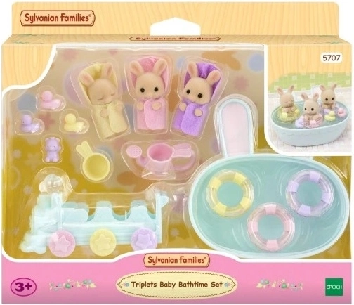Sylvanian Families baño de trillizos de conejitos