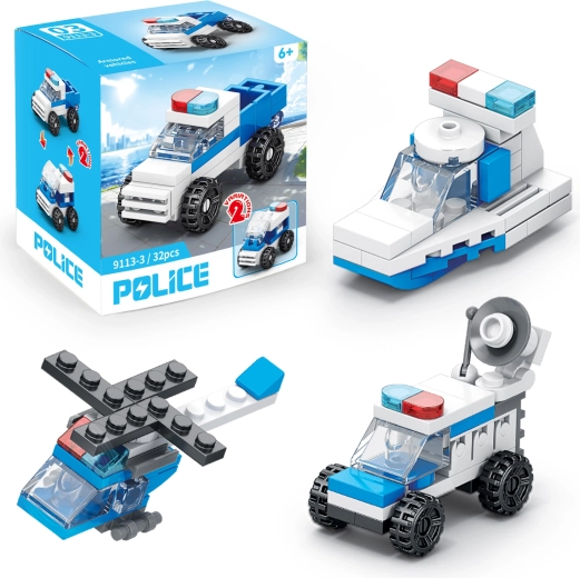 Set de construcción de policía 10 en 1 - 1 unidad