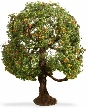 Noch manzano – modelo de árbol hecho a mano con manzanas 8 cm