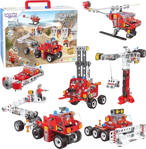 Set de construcción de vehículos de bomberos Woopie Creator City