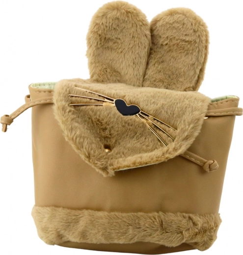 Mochila infantil de felpa con correa ajustable beige 22 cm 4 L