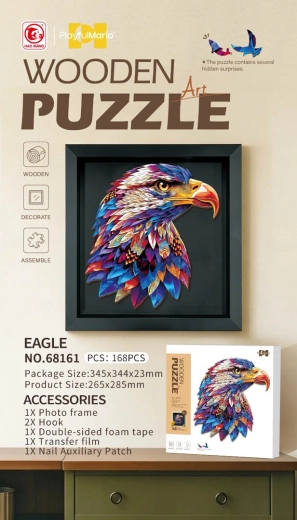 Puzzle de madera de un águila, 168 piezas