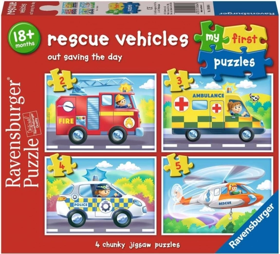 Ravensburger mis primeros puzles: Vehículos de rescate 4 en 1