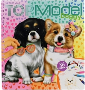Estudio de moda para perritos – cuaderno creativo con pegatinas
