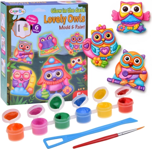 Kit creativo DIY para hacer imanes luminosos de búhos