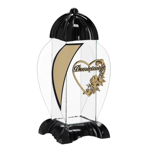 Farol Art Deco corazón negro - 1 unidad