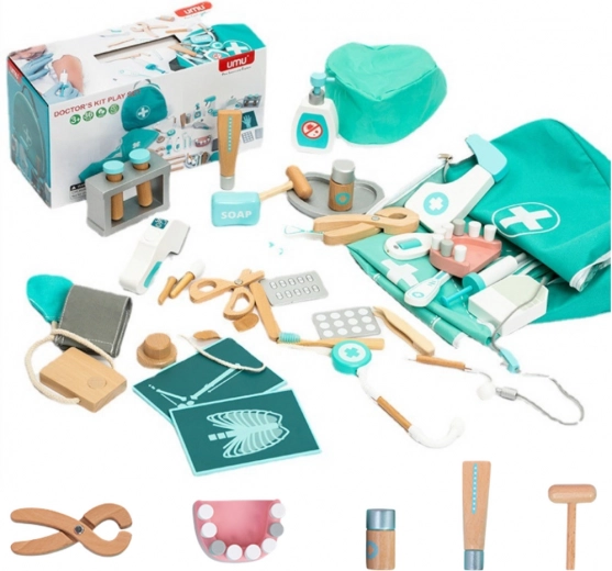 Set de madera de médico y dentista para niños