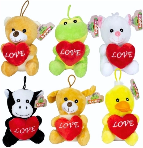 Animalitos de peluche con corazón
