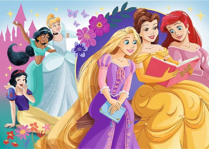 Puzzle brillante TREFL Princesas – Brillo de la amistad 100 piezas