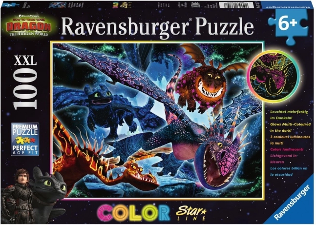 puzzle luminoso cómo entrenar a tu dragón 3 xxl 100 piezas – ravensburger
