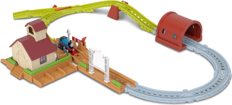 Vía de más de 200 cm con túnel y tramo elevado