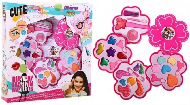 Set de maquillaje infantil rosa 3+ en estuche floral