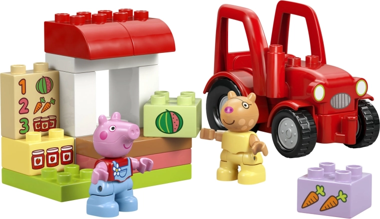 Tractor y puesto de mercado para pequeños granjeros