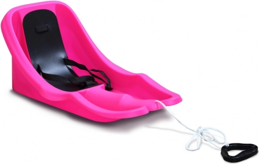 Trineo infantil con respaldo BABY RIDER MONSTER – rosa, asiento negro